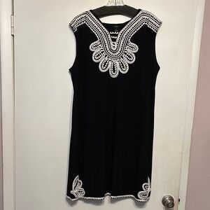 Alfani Black and White Embroidered Dress